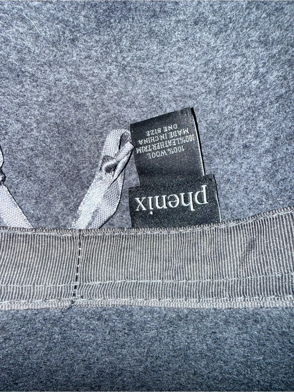 Phenix Gray Wide-Brim Felt Hat with Slim Black Tie